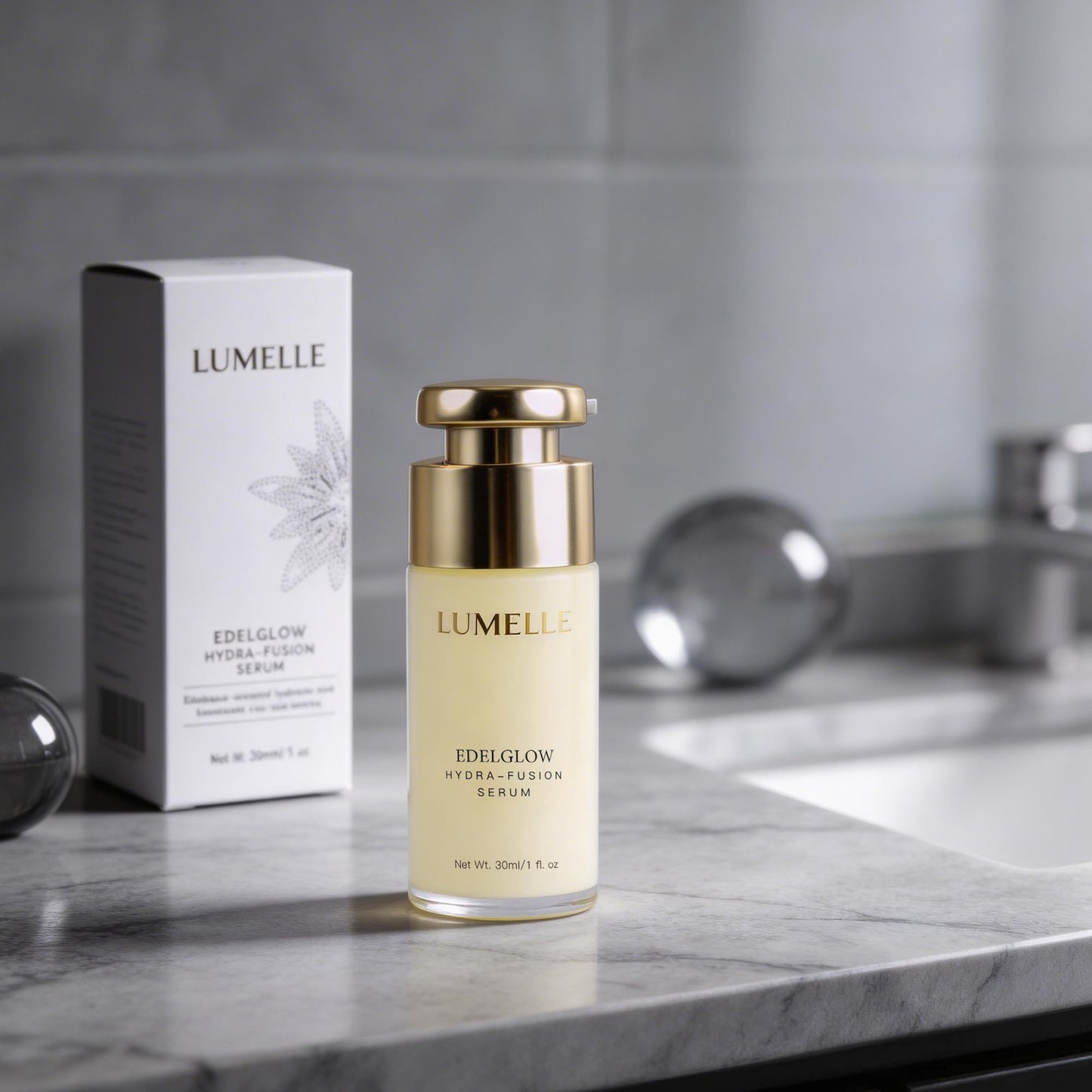 LUMELLE Facial Serum with Natural Edelweiss for Intense Hydration & Skin Barrier Repair, EdelGlow Hydra-Fusion Serum for Dry, Sensitive, Mature Skin