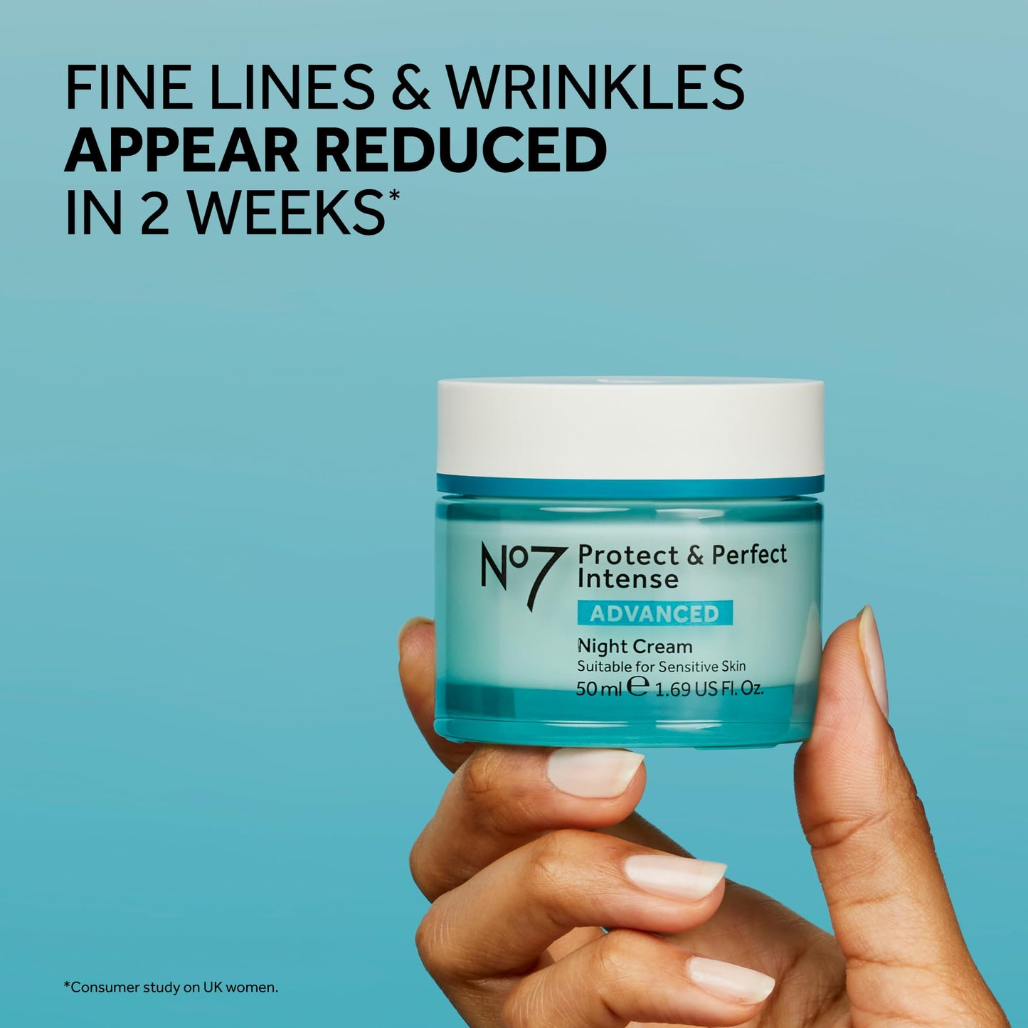 No7 Protect & Perfect Intense Advanced Night Cream - Vitamin E & Shea Butter Face Cream - Fine Line Reducing Moisturizer with Collagen Peptide Technology (1.69 fl oz)