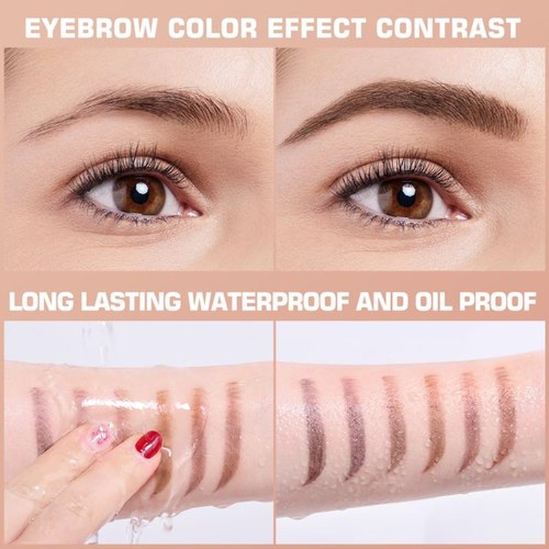 Tattoo Peel Off Eyebrow Gel Tint - Brow Gel With Eyebrow Stencils, Long-lasting Waterproof Transfer-proof Eye Brow Tinting Kit For Fuller & Defined Looking Brows (Dark Brown, 1 PCS)