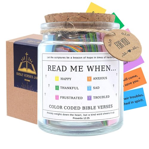 Read Me When Bible Vers, Hope Jar, Prayer Jar, Christian Gifts for Women, Christian Gifts for Mom, Bible Gifts for Women, Christian Gifts for Men, Christian Gifts for Father, Christian Gifts For Teen.