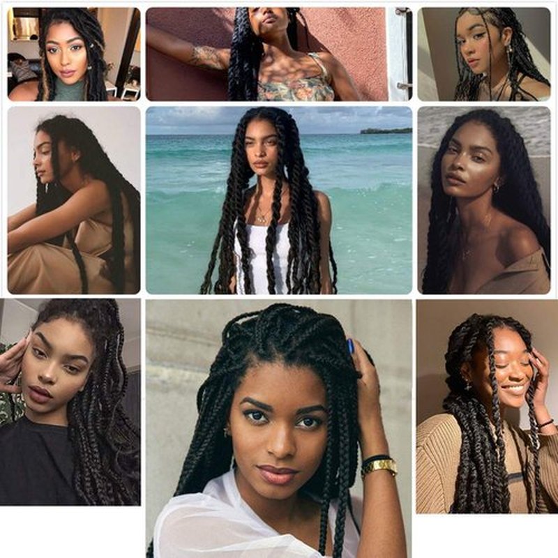 Ayana Marley Hair 3 Packs Marley Twist Braiding Hair Marley Braiding Hair For Faux Locs Crochet Hair 16Inch Long Afro Synthetic Hair Extensions (16 inch-3 pack, 1B)