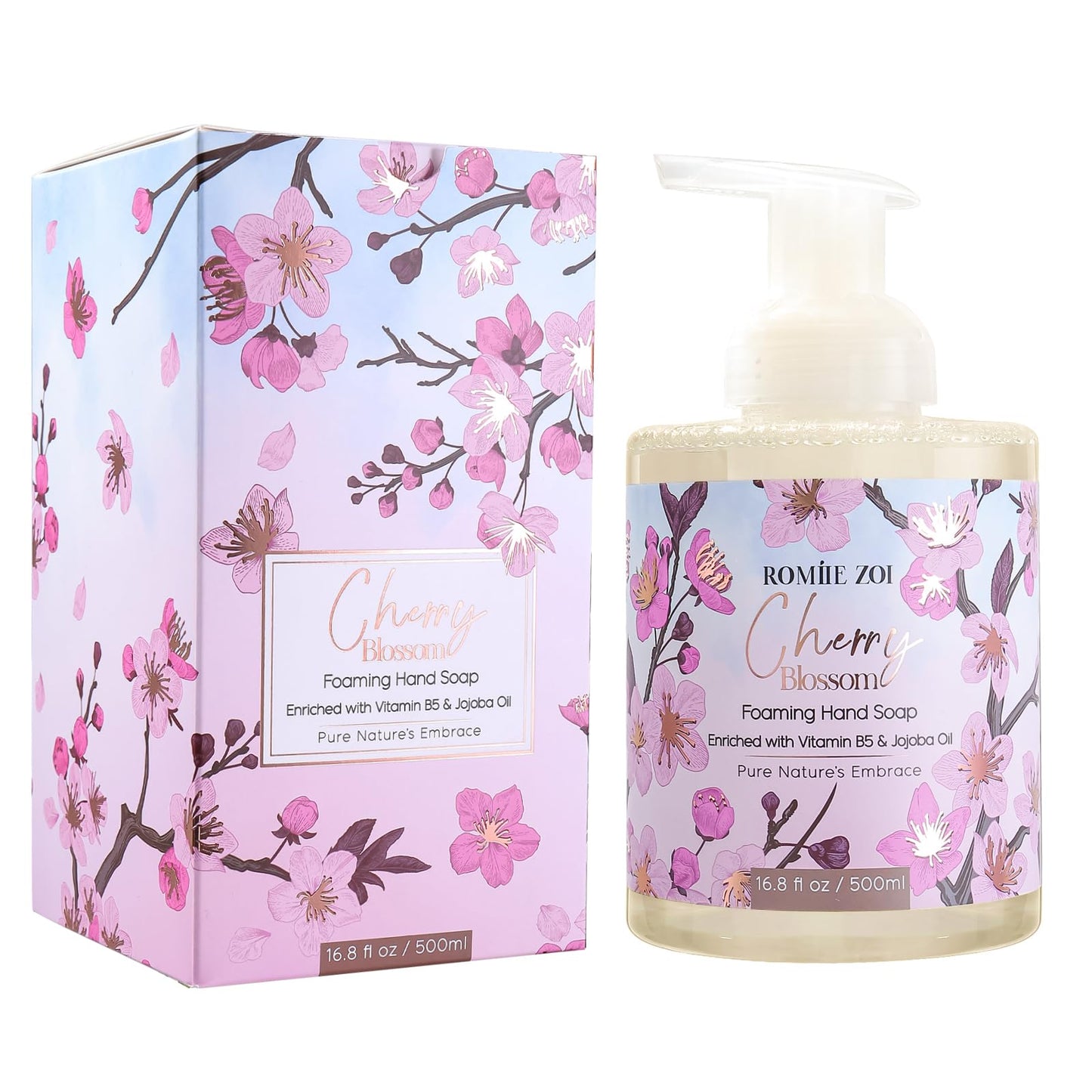 ROMIIE ZOI Foaming Hand Soap with Gift Box - Cherry Blossom - 500 ML/ 16.8 FL. OZ
