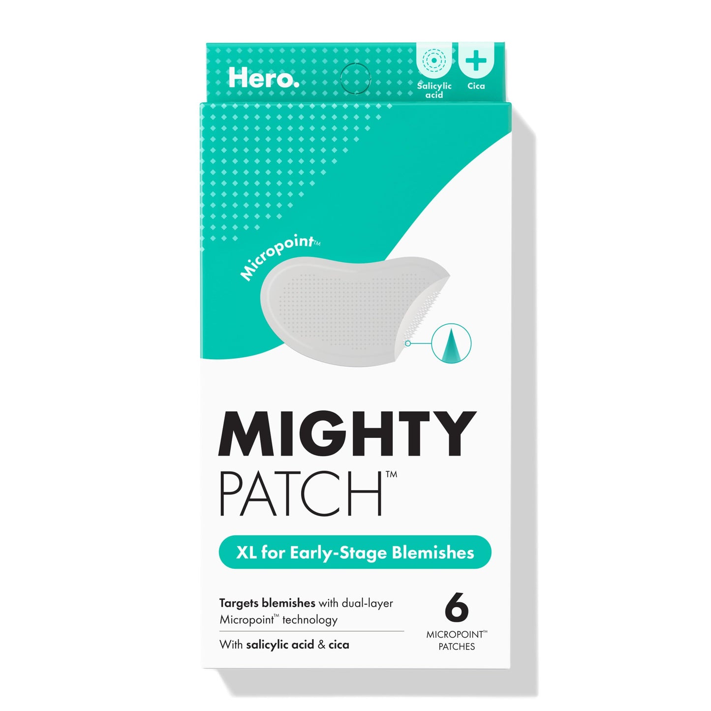 Mighty Patch Hero Cosmetics Micropoint XL Acne Pimple Patches, 6 Ct