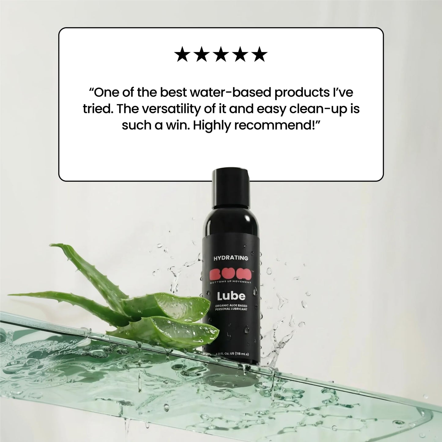 Bum Hydrating Water Based Lube for Everyday Intimate Care – Organic Aloe Infused Personal Lubricant with pH Balanced Formula – Clean Glide, Gentle Hydration & Comfortable Daily Use (4oz)