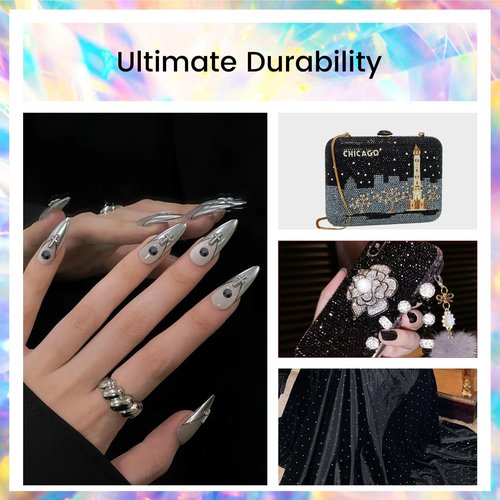 Novani Black Rhinestones 1440pcs SS20 Glass Rhinestones Crystal Flatback Gemstones for Crafts Nails Makeup Bags and Shoes Decoration（SS20, 4.8-5mm）