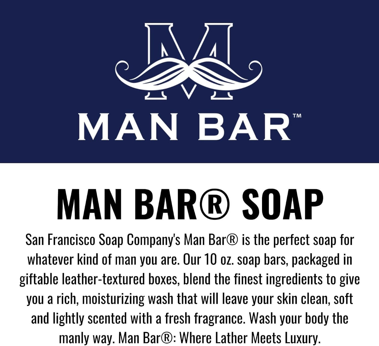 San Francisco Soap Company Man Bar Body Lotion - Exotic Musk & Sandalwood (6 Oz) | Long Lasting | Created With the Man in Mind |