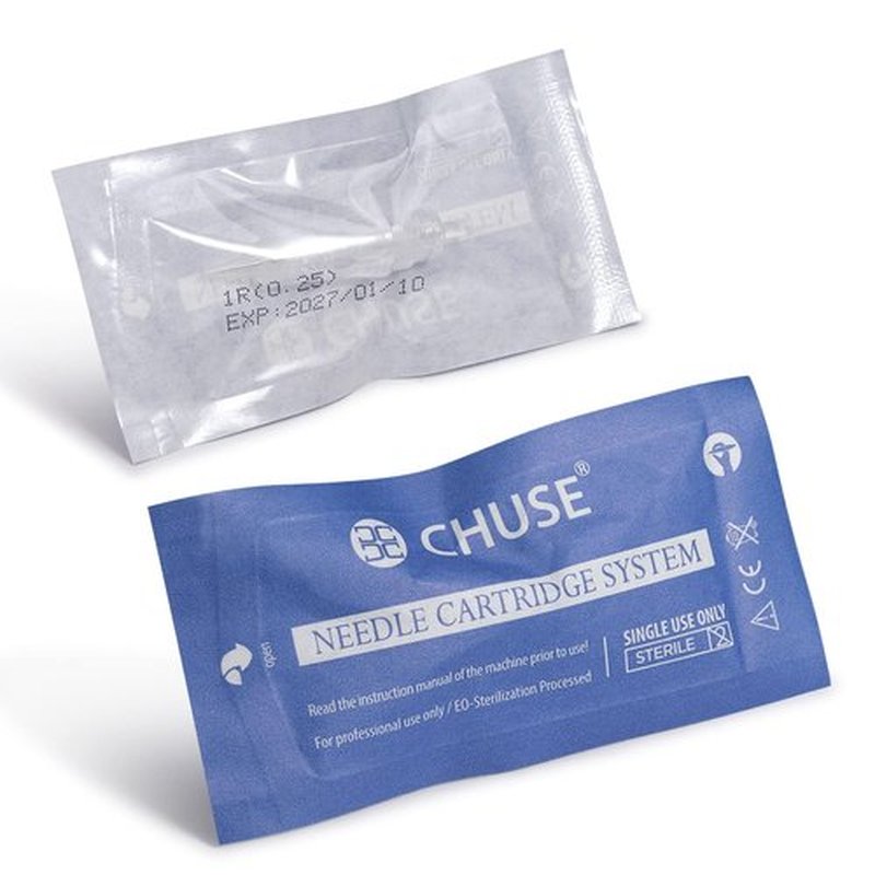 CHUSE C22 Prevents Ink Spitback Safety Tattoo Pro Cartridges Needles Permanent Makeup Needles Box of 10Pcs (1R 0.25)