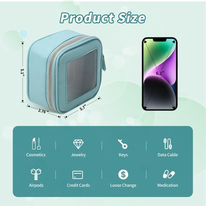 LONEDREAM Clear Cosmetic Bag Mini Big Makeup Bag Stuff Bag Women Clear Pouch Cosmetics Bags Zipper Cute Pouches Make Up Travel Toiletry Essentials Preppy School Purse Organizer Bags