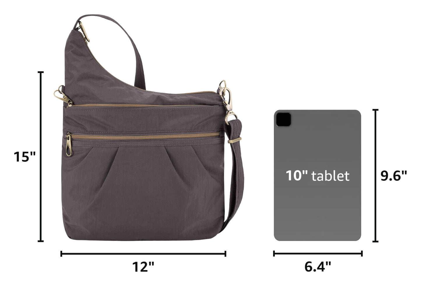 Travelon Anti-Theft Signature 3 Compartment Crossbody Bag