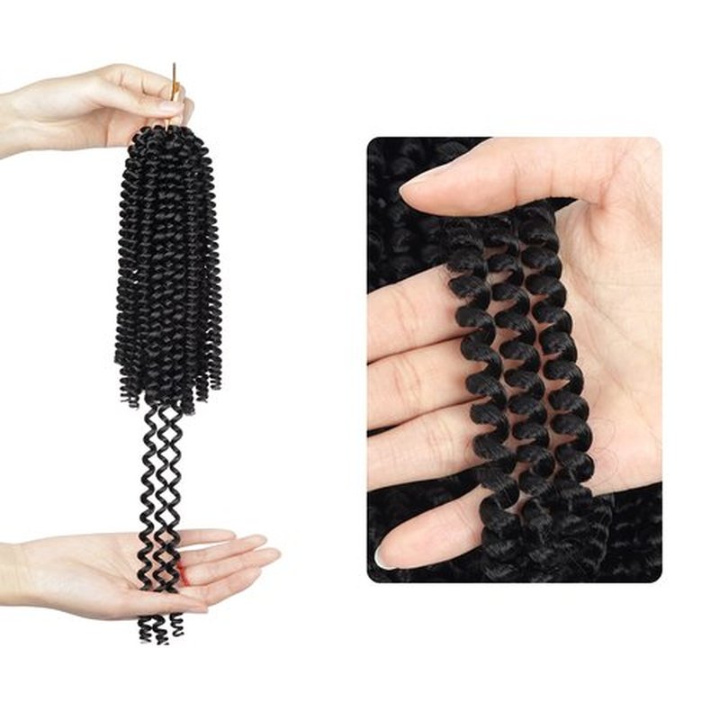 Bileaf 5 Packs Spring Twist Hair 8 Inch Fluffy Spring Twist Crochet Braiding Bomb Twist Ombre Colors Hair Extensions for Butterfly Locs #1