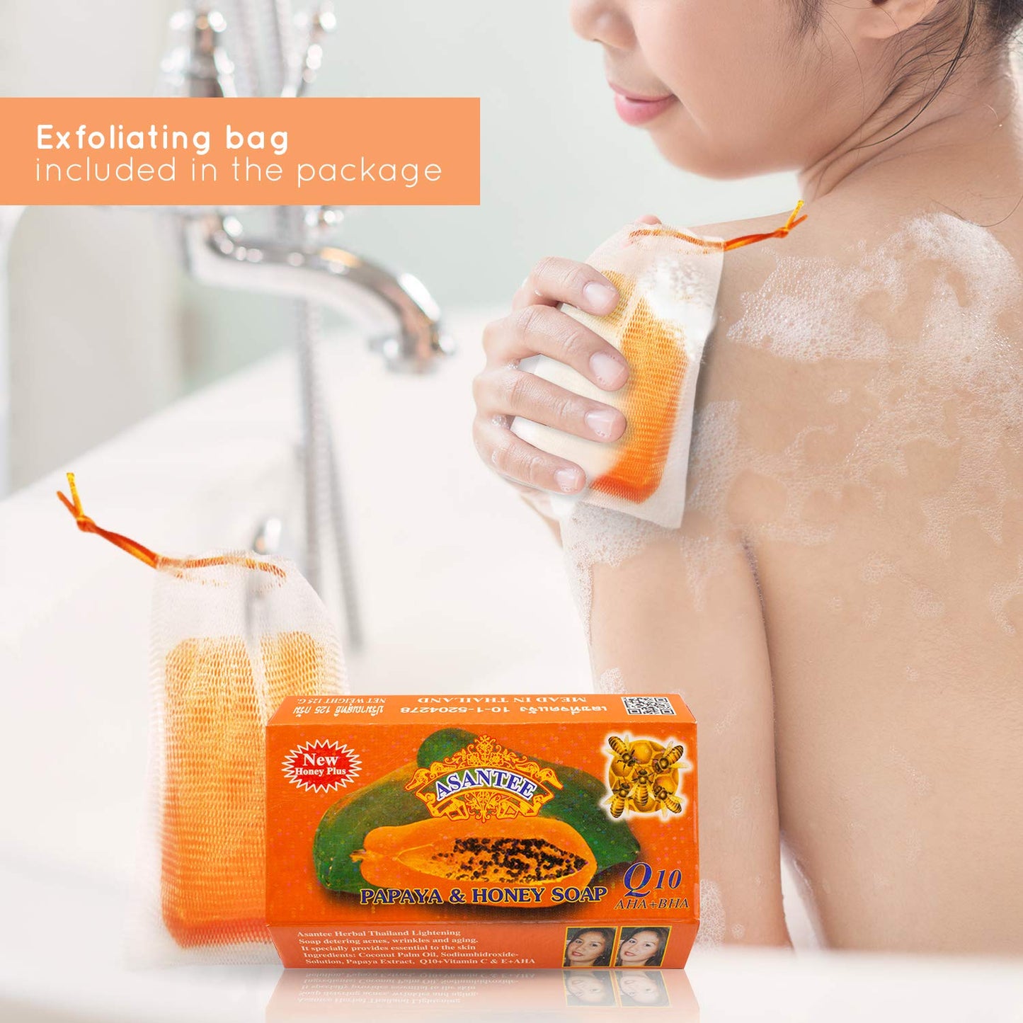 ASANTEE PAPAYA & HONEY Soap 4.40 Oz (Pack of 6)