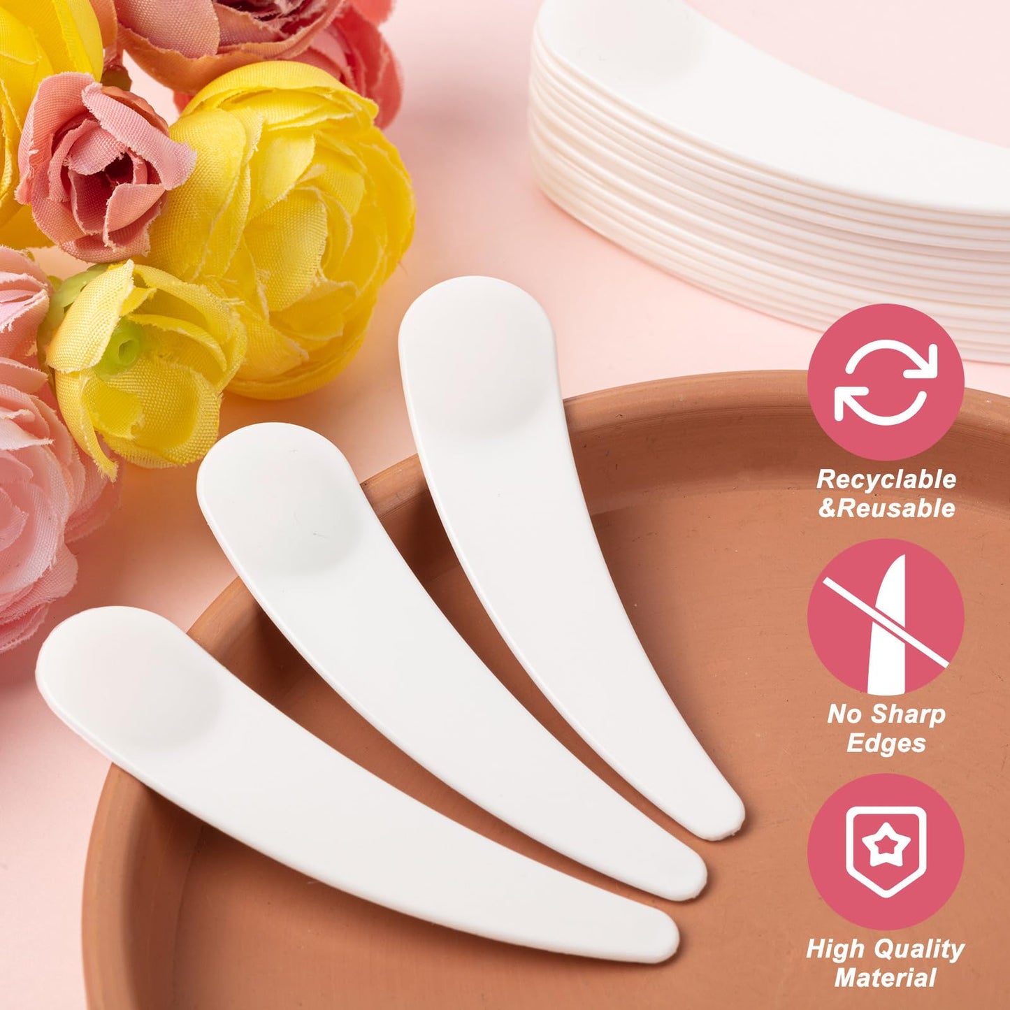 150 Pcs Cosmetic Makeup Spatula Mini, Disposable Plastic