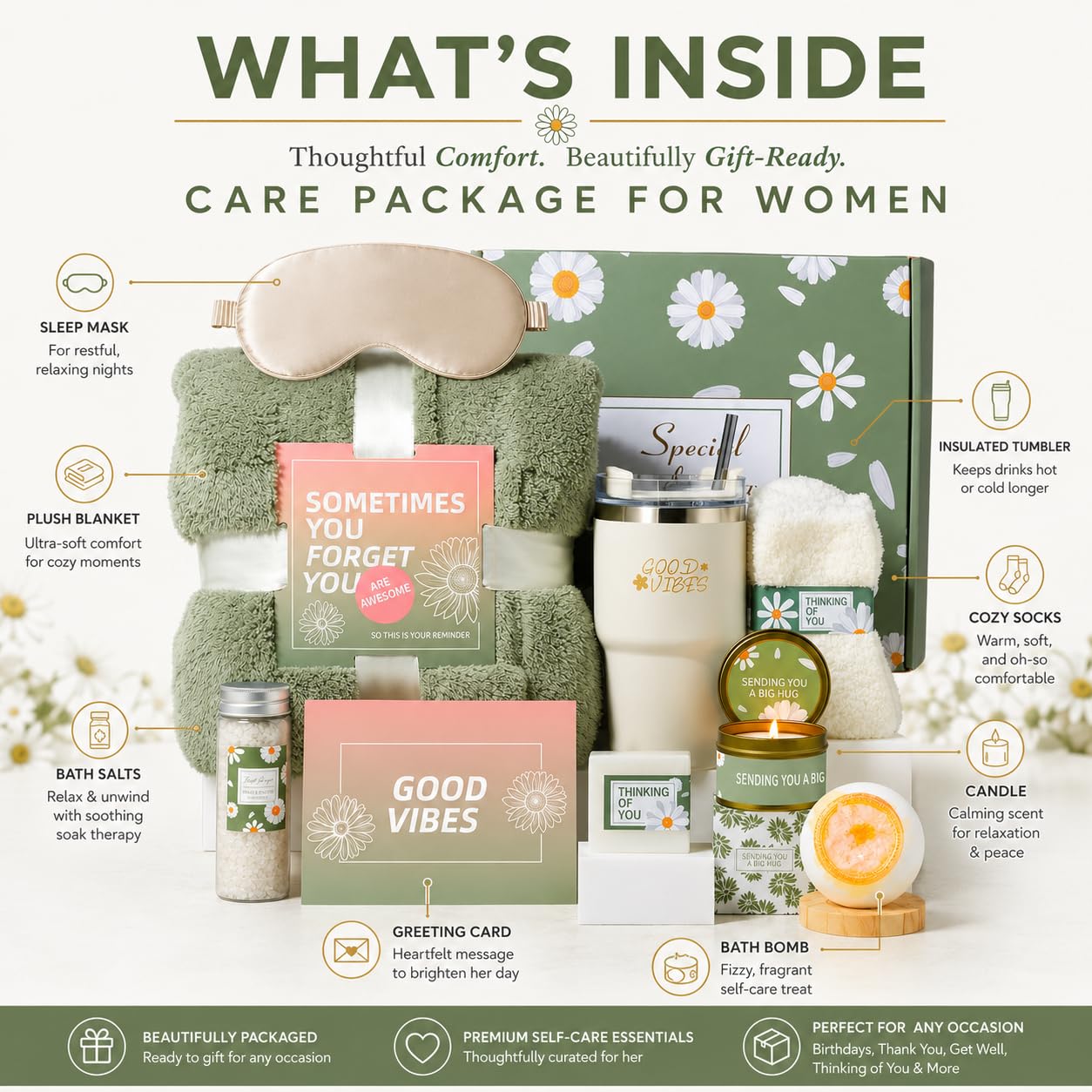 Self Care Gifts for Women：Spa Baskets · Get Well Soon , Birthday Gifts for Women Care Package · Relaxation Gift Sets for Women · Relaxing or Thinking of You for Her