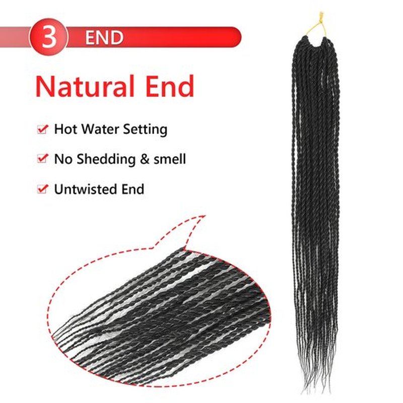 Senegalese Twist Crochet Hair for Black Women 18 Inch Pretwisted Crochet Hair 7 Packs Boho Goddess Twist Crochet Hair Pre Looped Hot Water Setting Crochet Twists with Natural Straight Ends