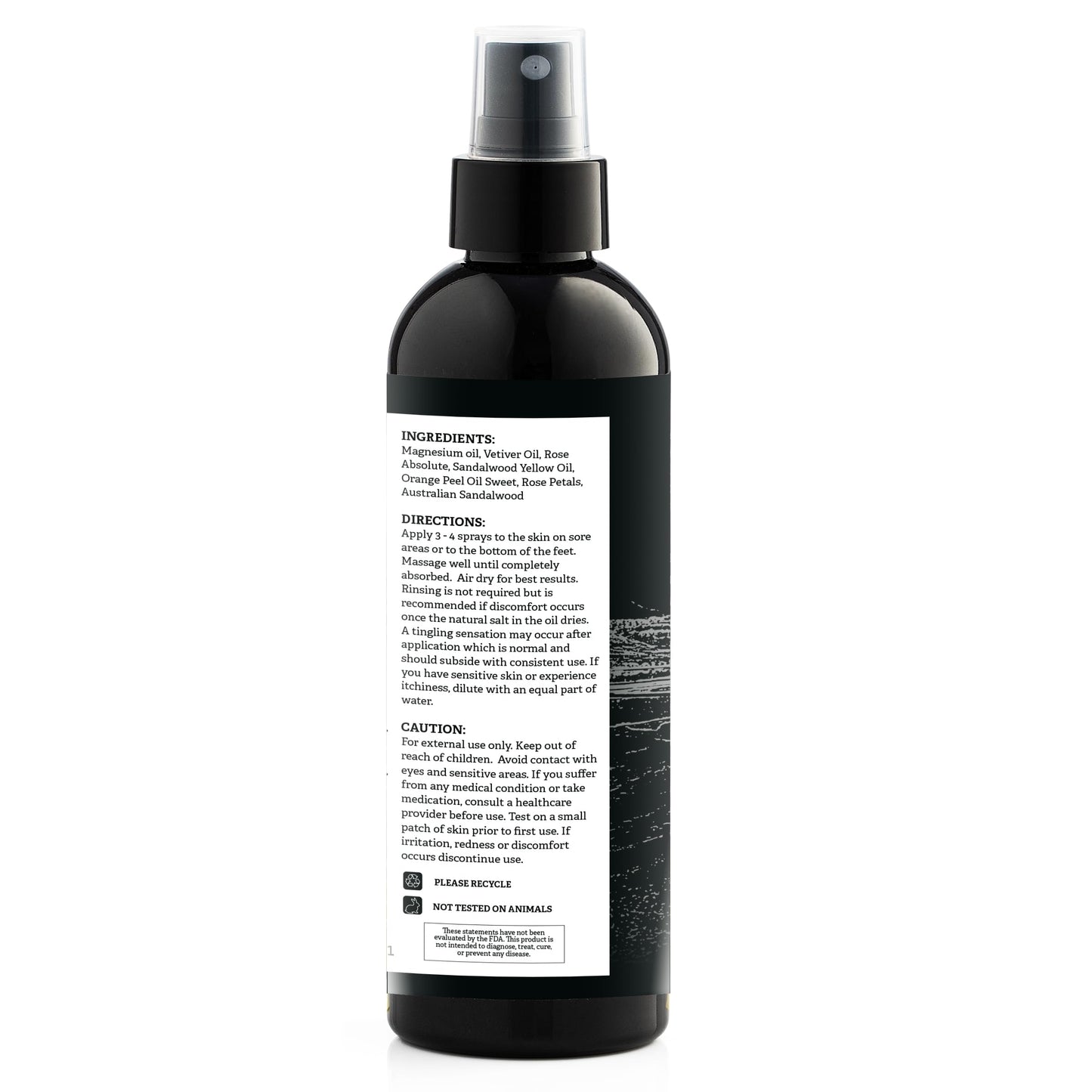 Aromasong Pure Magnesium Oil Spray Rose Scent, Topical Magnesium for Feet & Legs, Extra Strength Magnesium Oil (23mg in Each Spritz), Made in USA, Clean & Natural Formula, 8 oz