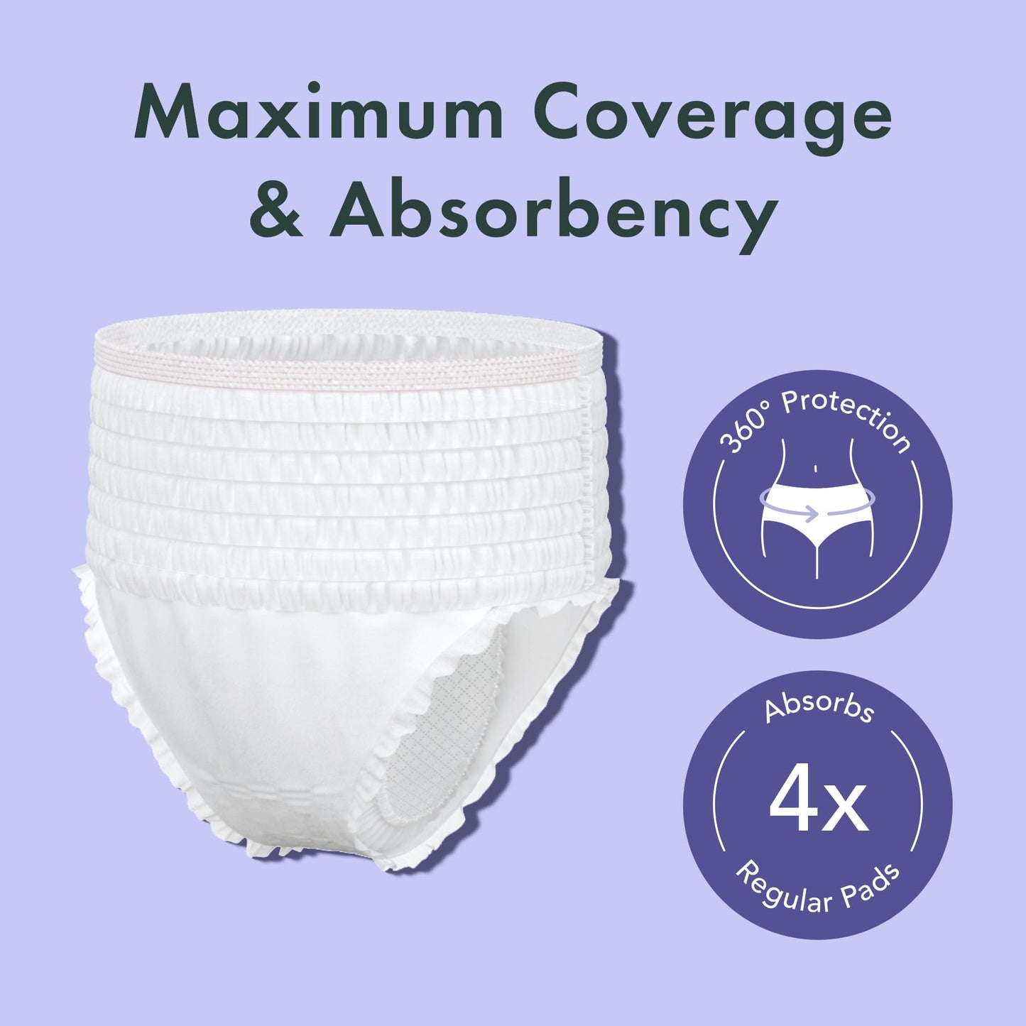 Rael Disposable Period Underwear, Organic Cotton Cover (Size S-M, 20 Ct)