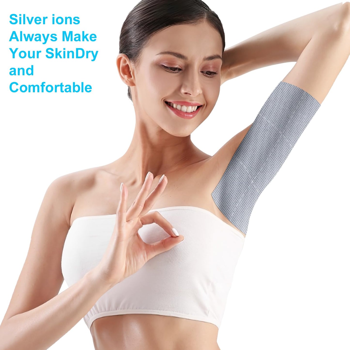 10x144 Inch Silver Infused Fabric Roll, Moisture Wicking, for Skin Folds