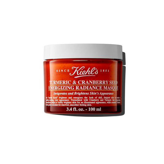 Kiehl's Turmeric & Cranberry Seed Energizing Radiance Face Mask, Brightening Facial Mask, Invigorates Dull Skin, Gently Exfoliates for Smoother Skin, for All Skin Types, Paraben-free, Fragrance-free