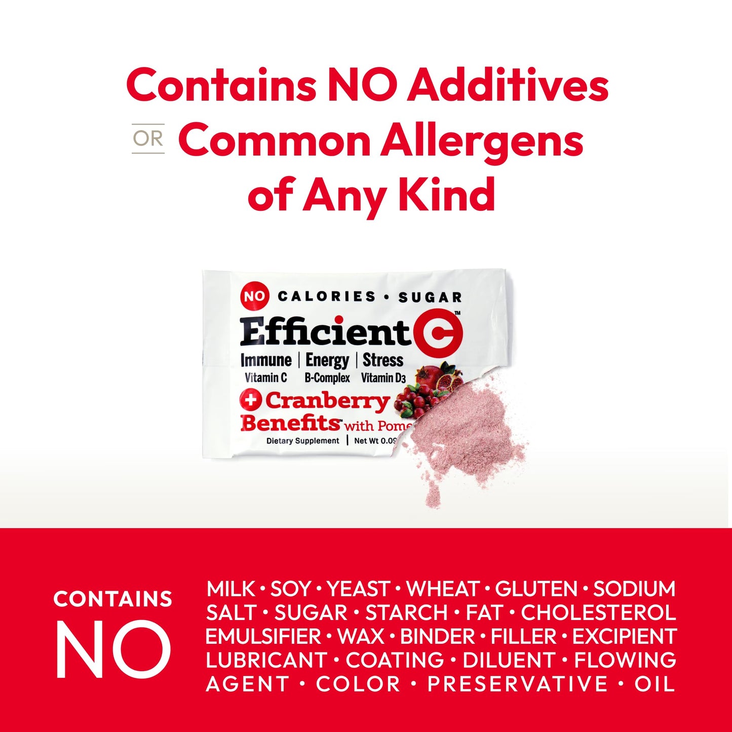 ANDREW LESSMAN Efficient C + Cranberry Benefits 30 Packets - Immune, Energy, Stress and Urinary Tract Support. Reinvention of The Vitamin C Drink. No Calories. No Sugar. No Carbs. Easy to Mix.