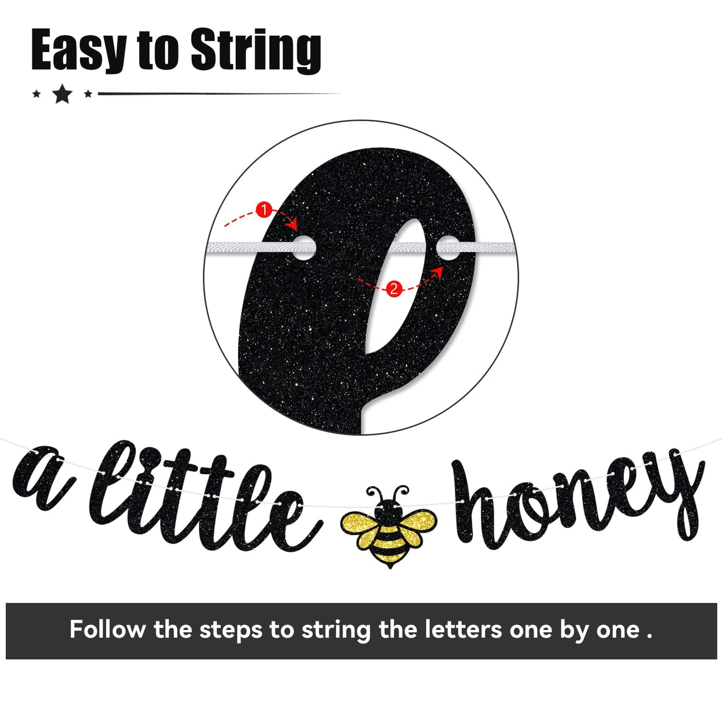 A Little Honey is on the Way Banner, Bumble Bee Baby Shower Hanging Decorations, Welcome Baby, oh Babee, Spring Baby's 1st Birthday Gender Reveal Pregnancy Announcement Decorations Supplies