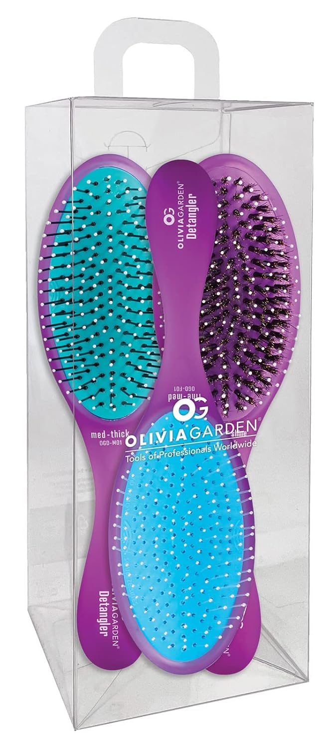 Olivia Garden OG Detangler Brush - Scalp-Massaging, Easy-Clean Design for All Hair Types