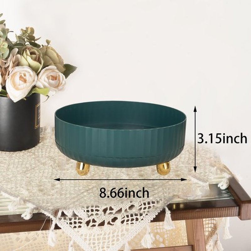 Anyoifax Makeup Perfume Organizer Tray 360 Degree Rotating Lazy Susan Skincare Lotion Organizer Spinning Cosmetics Storage for Dresser, Vanity, Bathroom Countertop, Small Teal Green
