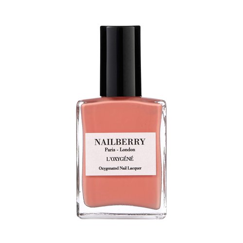 Nailberry L'Oxygéné Oxygenated Nail Lacquer | Peony Blush | Light Coral Opaque Nail Polish | UV Protected Long-Wear Nail Polish | 12-Free | Vegan | Certified Halal | Cruelty & Gluten Free | 15 ml