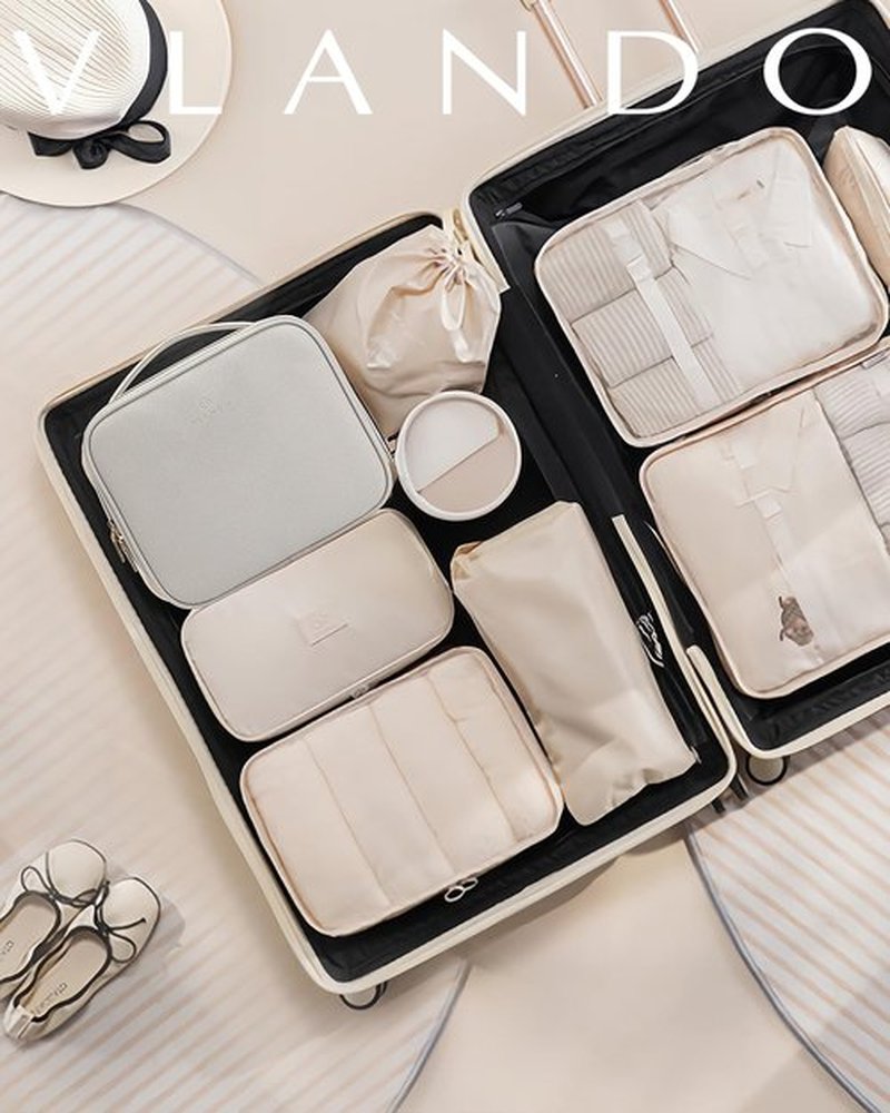 Vlando Travel Makeup Cosmetic Case Organizer Portable Storage Bag with Adjustable Dividers for Cosmetics Makeup brushes, girls, women, friends.（gray）