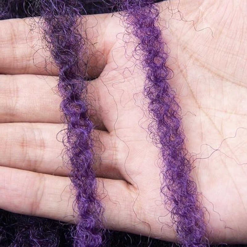 BYKSVIOC Afro Kinky Twist Crochet Hair Braids Marley Braid Hair 18inch Purple Cuban Twist Braiding Hair (1b/purple, 18inch)