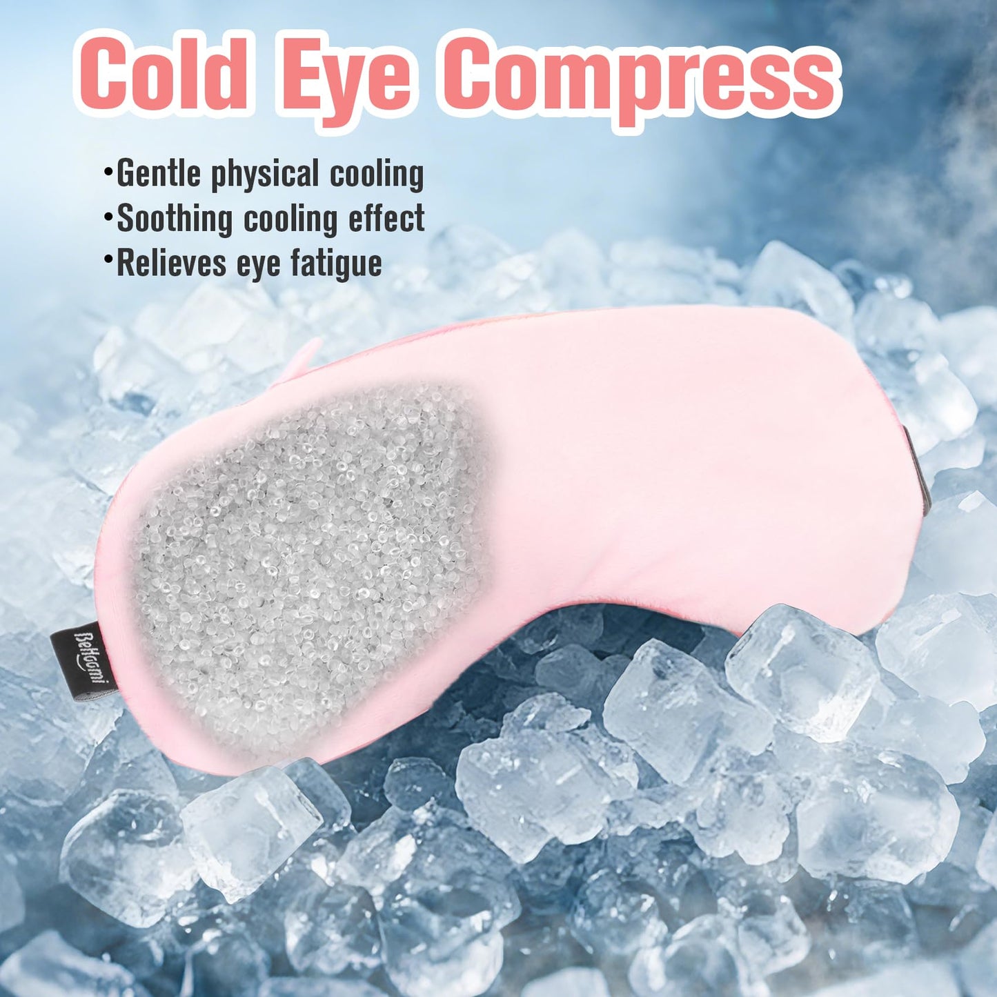 BeHoomi Heated Eye Mask, Weighted Sleep Mask Warm Compress for Eyes, Cooling Eye Mask for Sleeping, Reusable Eye Masks for Home, Office, Hot and Cold for Eye Relaxation, Gifts for Women (Pink)