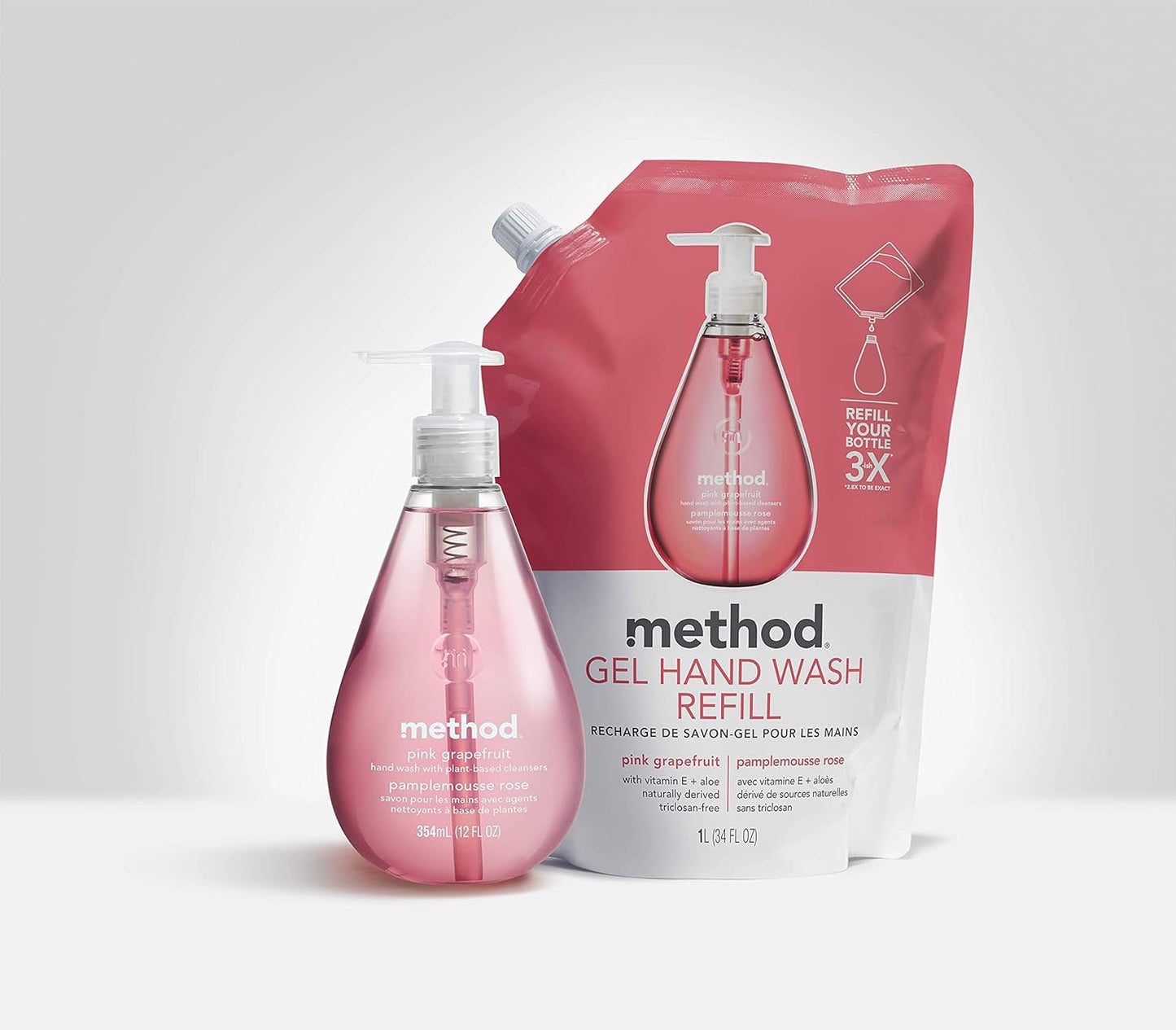 Method Gel Hand Soap Refill, Waterfall, 34 oz, 2 pack, Packaging May Vary