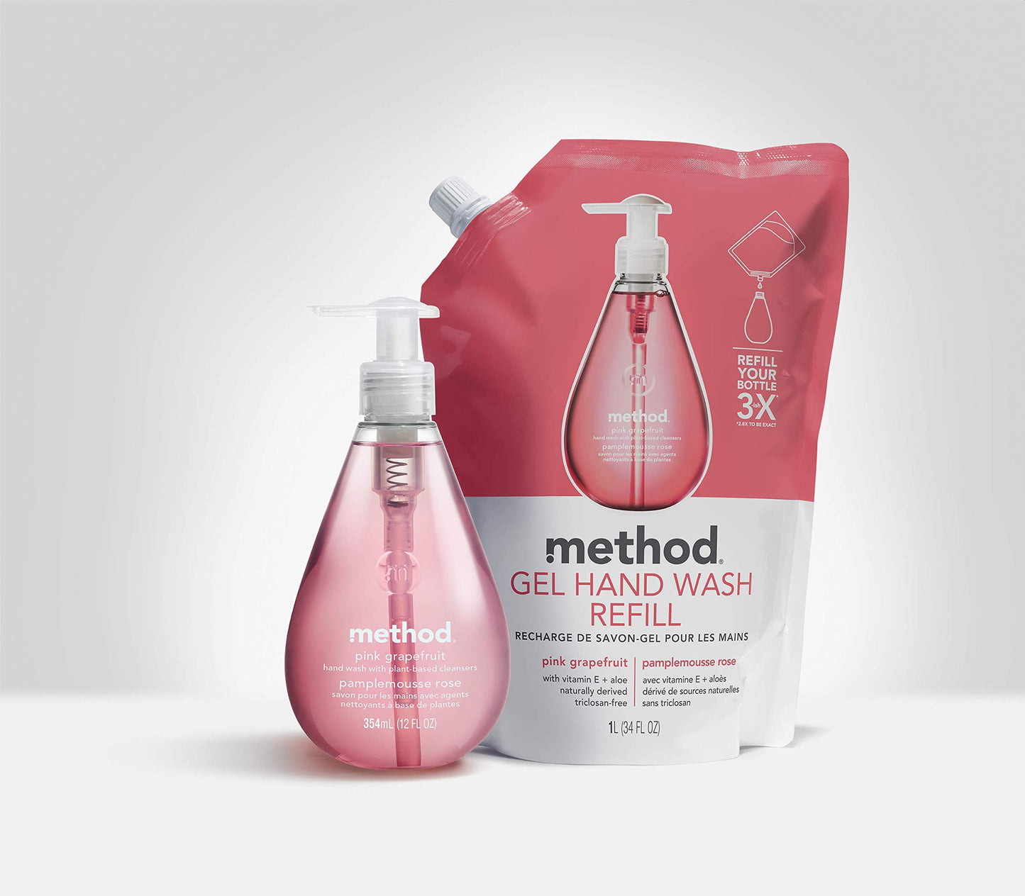 Method Gel Hand Soap Refill, Waterfall, 34 fl oz (Pack of 6)