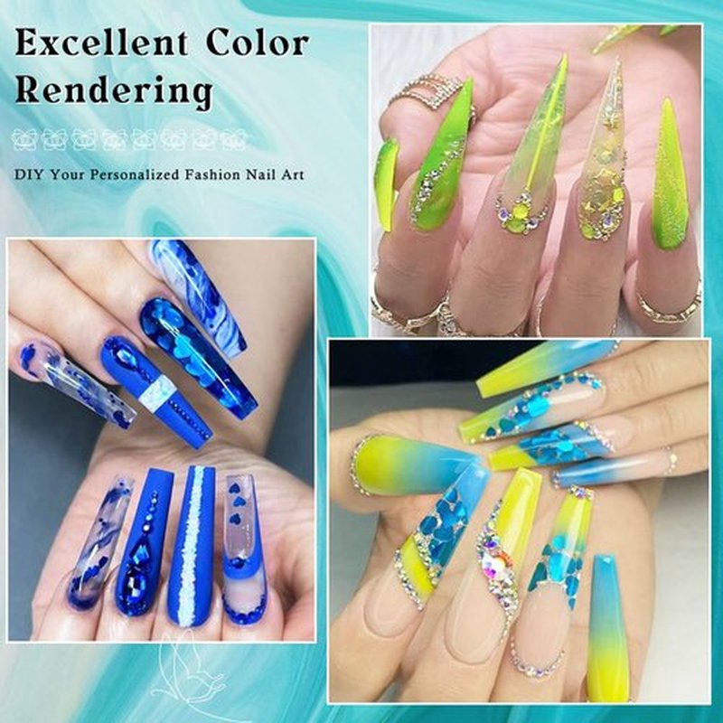 Arousar Poly Nail Gel Set, 8 Colors White Green Blue Nail Extension Gel for Beginners Professional, Builder Nail Gel Mother's Day Spring Summer DIY Design Nail Art Salon at Home