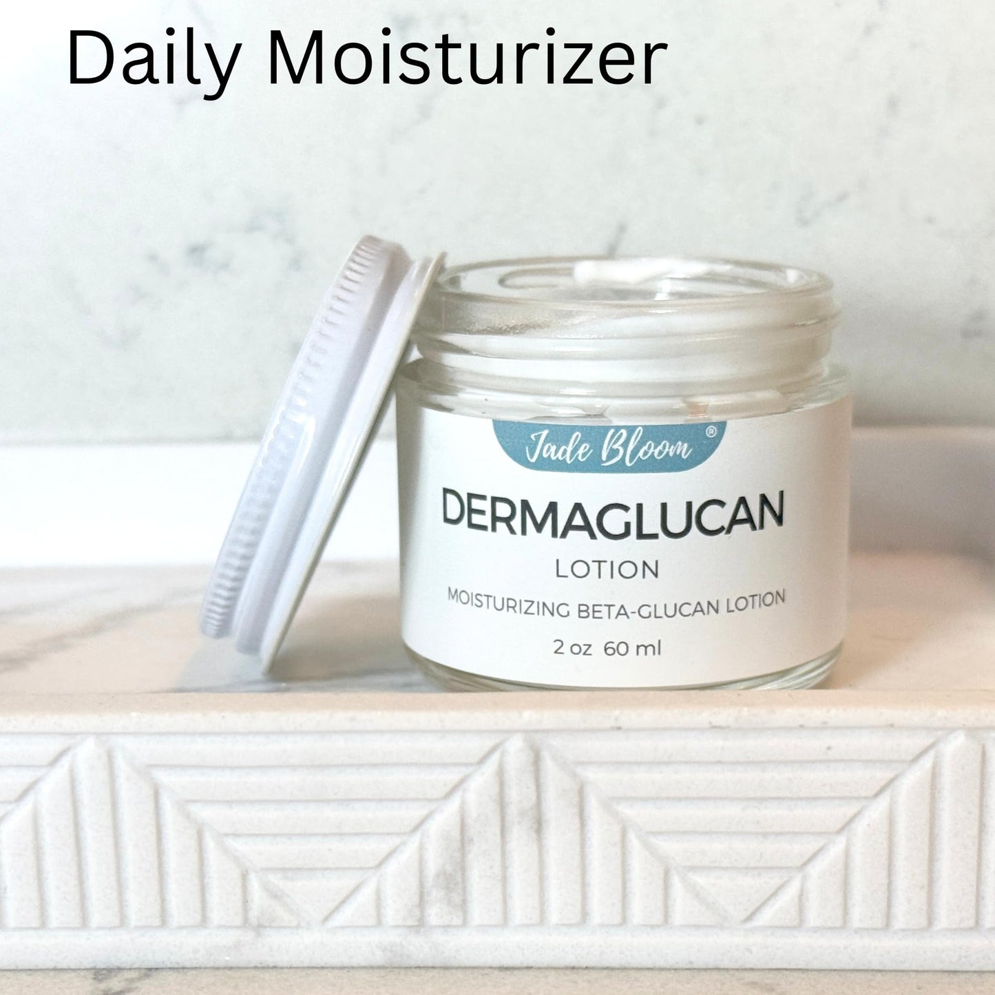 Jade Bloom Dermaglucan Beta Glucan Cream Lotion Moisturizer Skincare | Daily Hydrating Face & Body Hydration, (2oz)