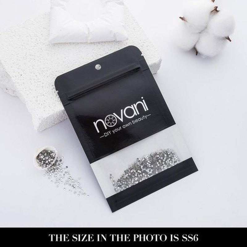 Novani 288pcs Crystal Clear Rhinestones Flat Back Rhinestone Glass Diamonds Round Gems for Nail Art and Crafting Decorations,SS34,7.1-7.3mm