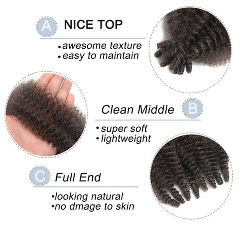 12 Inch Springy Afro Twist Hair 8 Packs Marley Twist Braiding Hair Pre-fluffed Spring Twist Hair Afro Twist Hair Marley Hair for Faux Locs (12 Inch (Pack of 8), 4# Marley Twist)