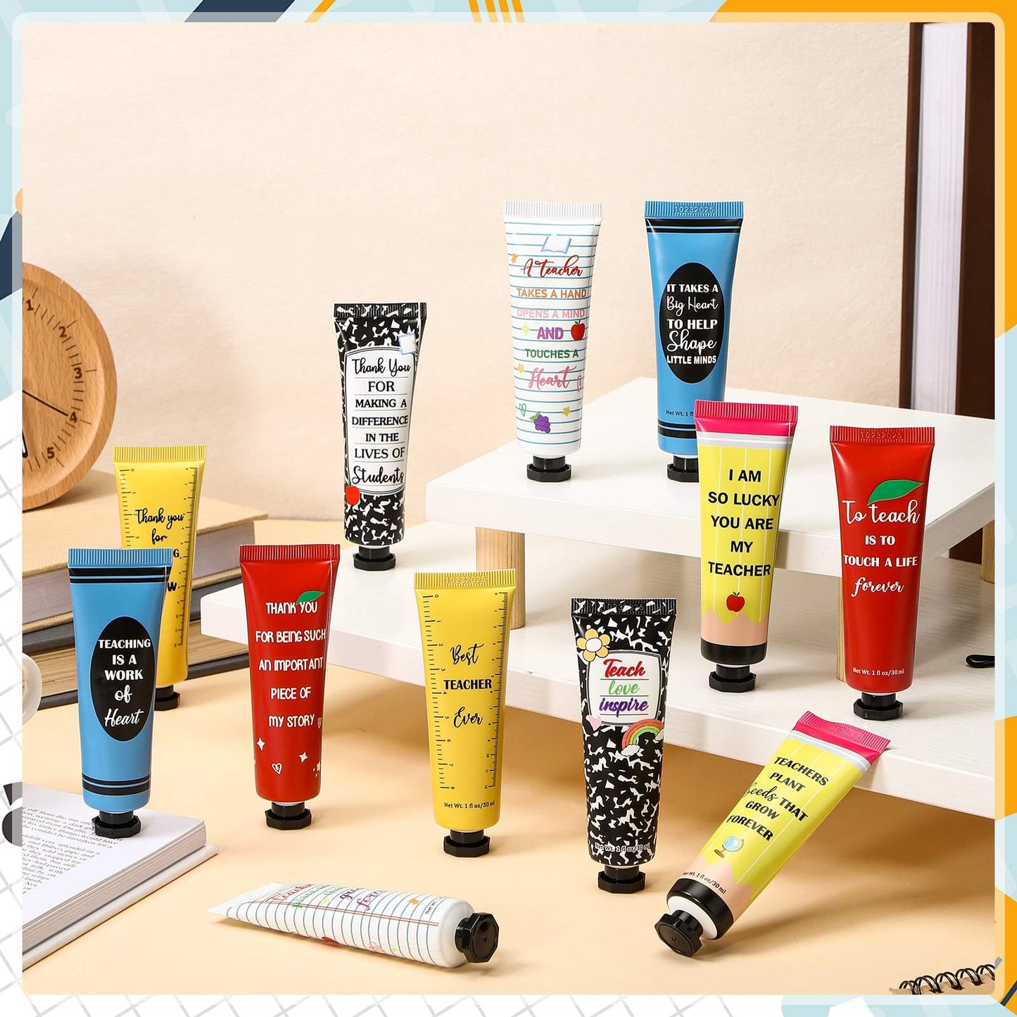 Loopeer 12 Pcs Teacher Appreciation Gifts Bulk Hand Cream Travel Size for Dry Cracked Hands Moisturizing Gifts for 2026 Teacher Appreciation Week Graduation Party Favors