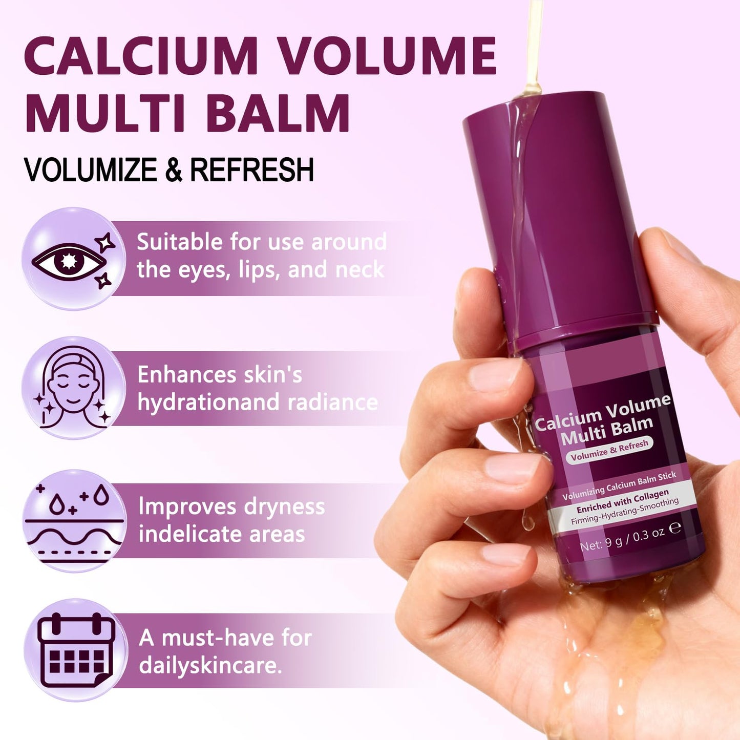 ABOUME Calcium Multi Balm Stick, Calcium Balm for Wrinkles, Anti-aging, Hydrating and Firming Skin, Collagen Stick for Face, Eyes & Neck (2pcs)
