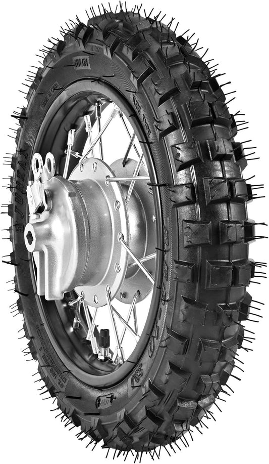 Rear Wheel Tire and Rim 2.5-10 for 50cc Dirt Bikes | 1.4 x 10 Size with 12mm Bearing