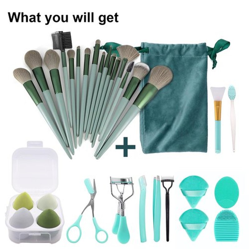 Koccido Makeup Brushes 30 Pcs Makeup Kit,Foundation Brush Eyeshadow Brush Make up Brushes Set (Green, 30 Piece Set)