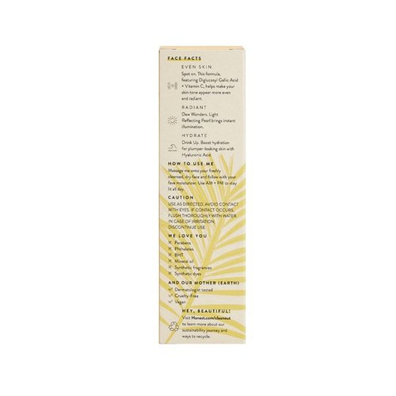 Honest Beauty Vitamin C Radiance Serum Mini with Hyaluronic Acid + Light-Reflecting Pearl | Travel Size | Dermatologist Tested + EWG Certified + Vegan & Cruelty Free | 0.33 fl. oz.