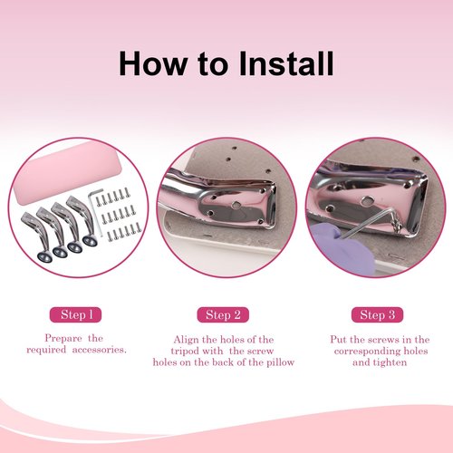 TGIRL Large size Arm Rest for Nails Cushion Microfiber Leather Hand Rest for Nails Tech Non-Slip Legs, Nail Rest Stand Nail Hand Rest, Nail Files & Buffers in Nail Salon（Pink）