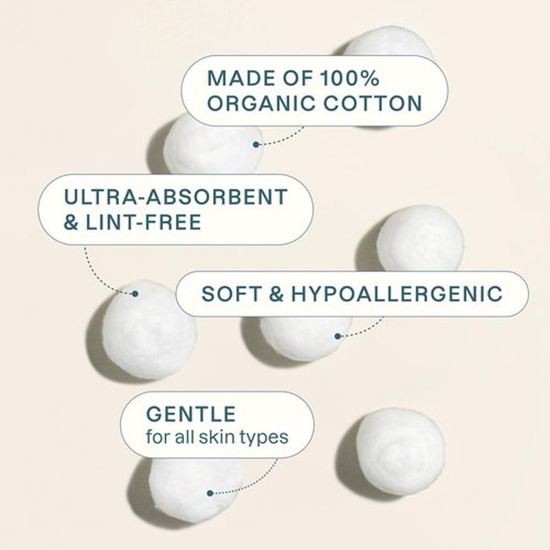 Cliganic Organic Super Jumbo Cotton Balls (200 Count) - Hypoallergenic, Absorbent, Large Size, 100% Pure (Packaging May Vary)