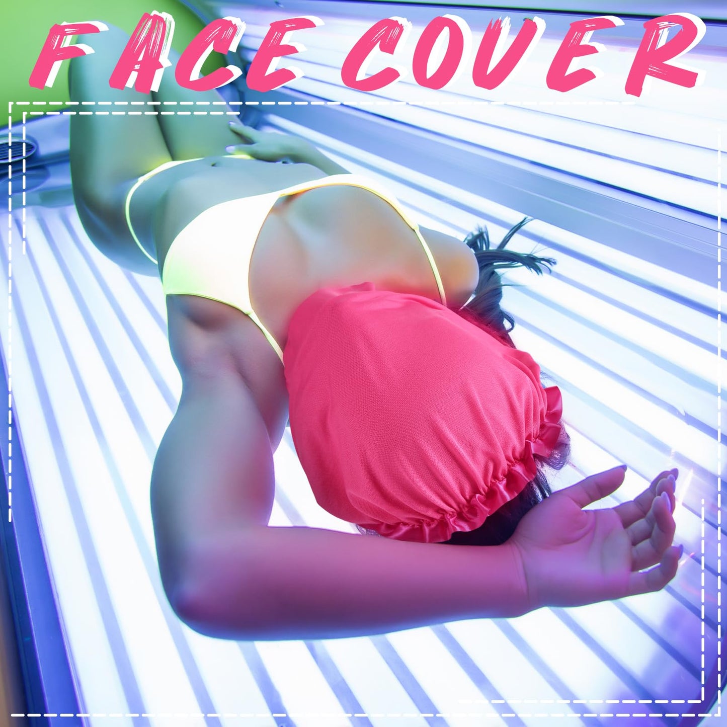 Vinsatin 4 Pcs UV Protection Tanning Face Cover Bonnet Cap Set Tanning Mask and Hair Cap Protective Bonnet for Women(Silk of Ice Fabric,Pink, Blue)