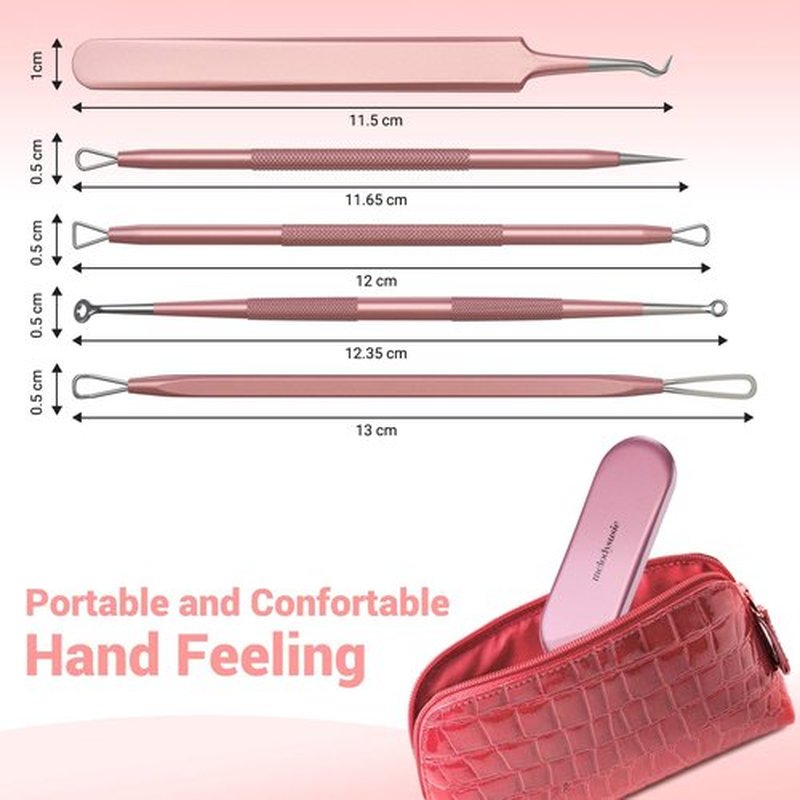 MelodySusie Blackhead Remover Pimple Popper Tool Kit - Professional Extractor for Nose and Face, Stainless Comedone, Blemish Whitehead Popping with Portable Metal Case.
