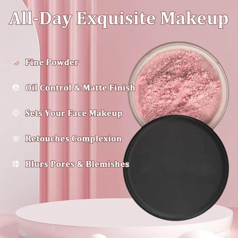 Blurring Setting Powder, Pink Setting Powder Loose Blurring, Pink Powder Setting, Pink Setting Powder Blurring, Pink Blurring Powder for All Skin Tones (2)