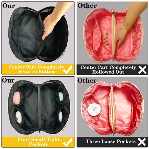 Stoney Clover Dupes Preppy Makeup Bag Black Stoney Clover Stuff Bag for Travel Chenille Letter Bag Large Capacity Travel Cosmetic Bag Nylon Pouch Lay Flat Makeup Bag Open Flat Varsity Letter Bag