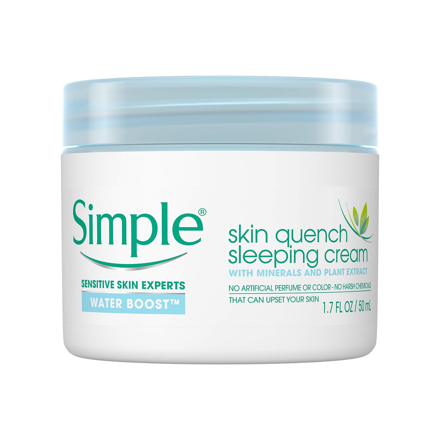 Simple Water Boost Skin Quench, Sleeping Cream, 1.7 Fl Oz (Pack of 1)