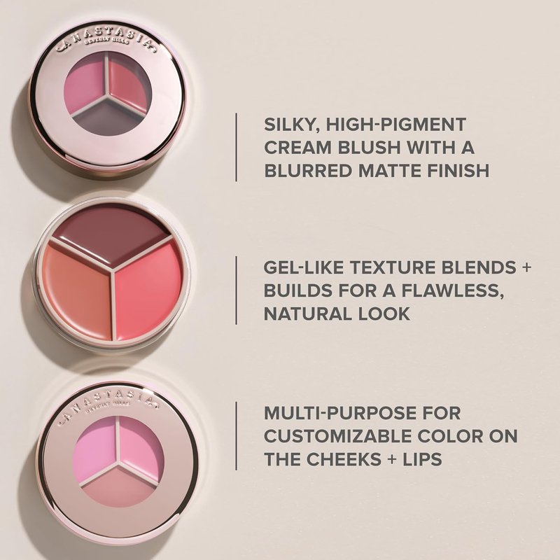 Anastasia Beverly Hills Magic Touch Blush Trio | 3-Shade Cream-to-Powder Blush Palette for Radiant Cheeks