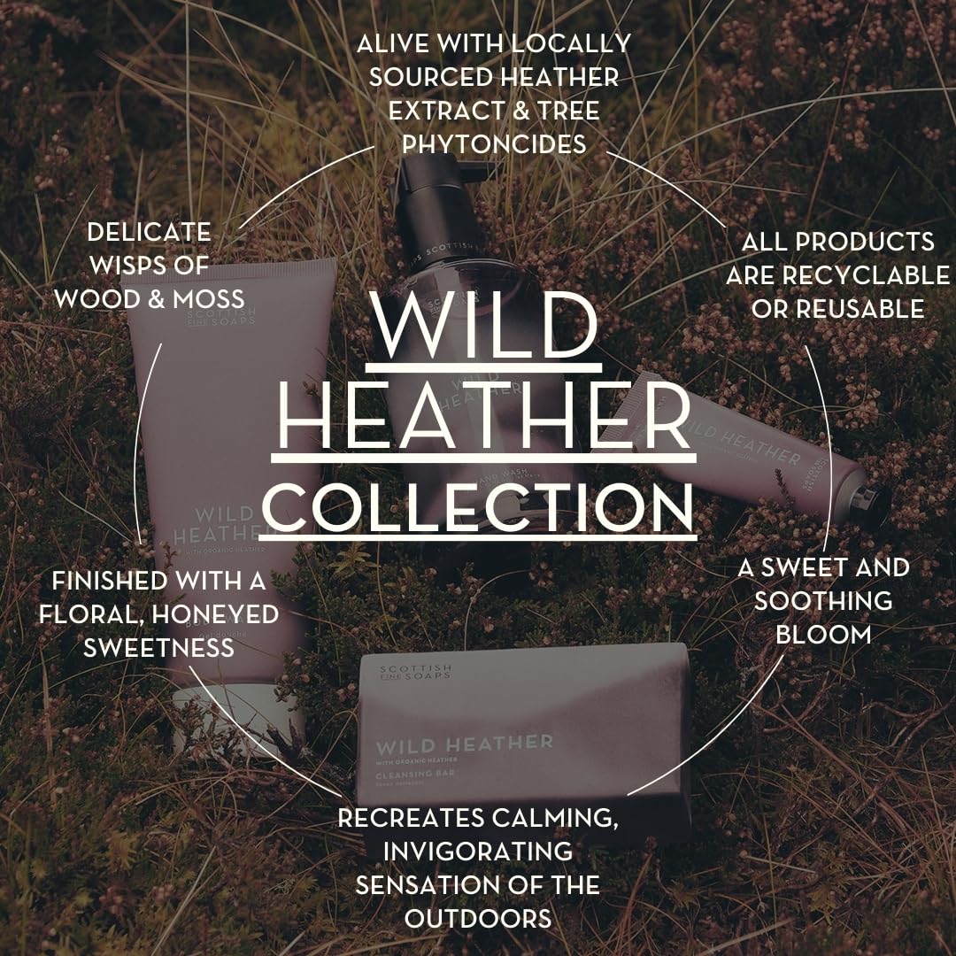 Scottish Fine Soaps Wild Heather Luxury Hand Care Set, Purple, with Organic Heather Extract, Hand Wash and Lotion, 600ml